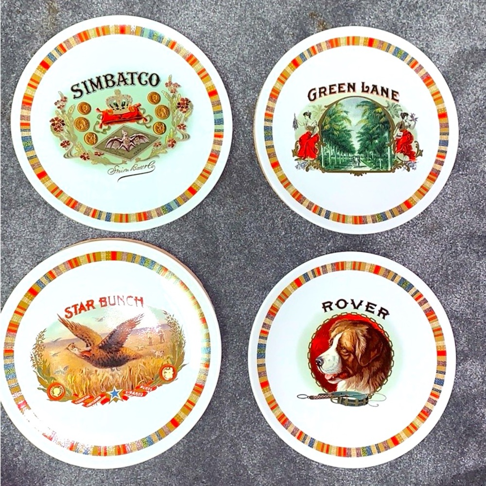 Pottery Barn Fireside Collector plates Set/ 4 STAR BUNCH Assiettes assiettes NWT